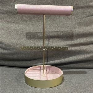 Jewelry Organizer Pink and Gold Jewelry Stand